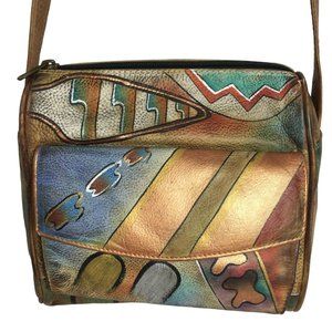 Anuschka NEVER USED Handpainted Leather Travel Organizer Southwest Tribal